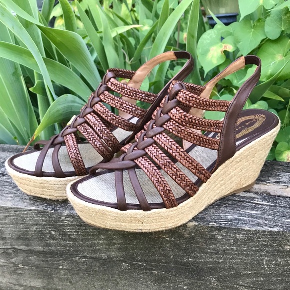 Elie Tahari Shoes - ELIE TAHARI 7 Leather Espradille Wedges